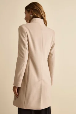 Cappotto Midi Sancrato in Misto Lana e Cashmere - GESSO