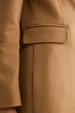 Cappotto Monopetto Lungo in Lana Vergine - CAMMELLO