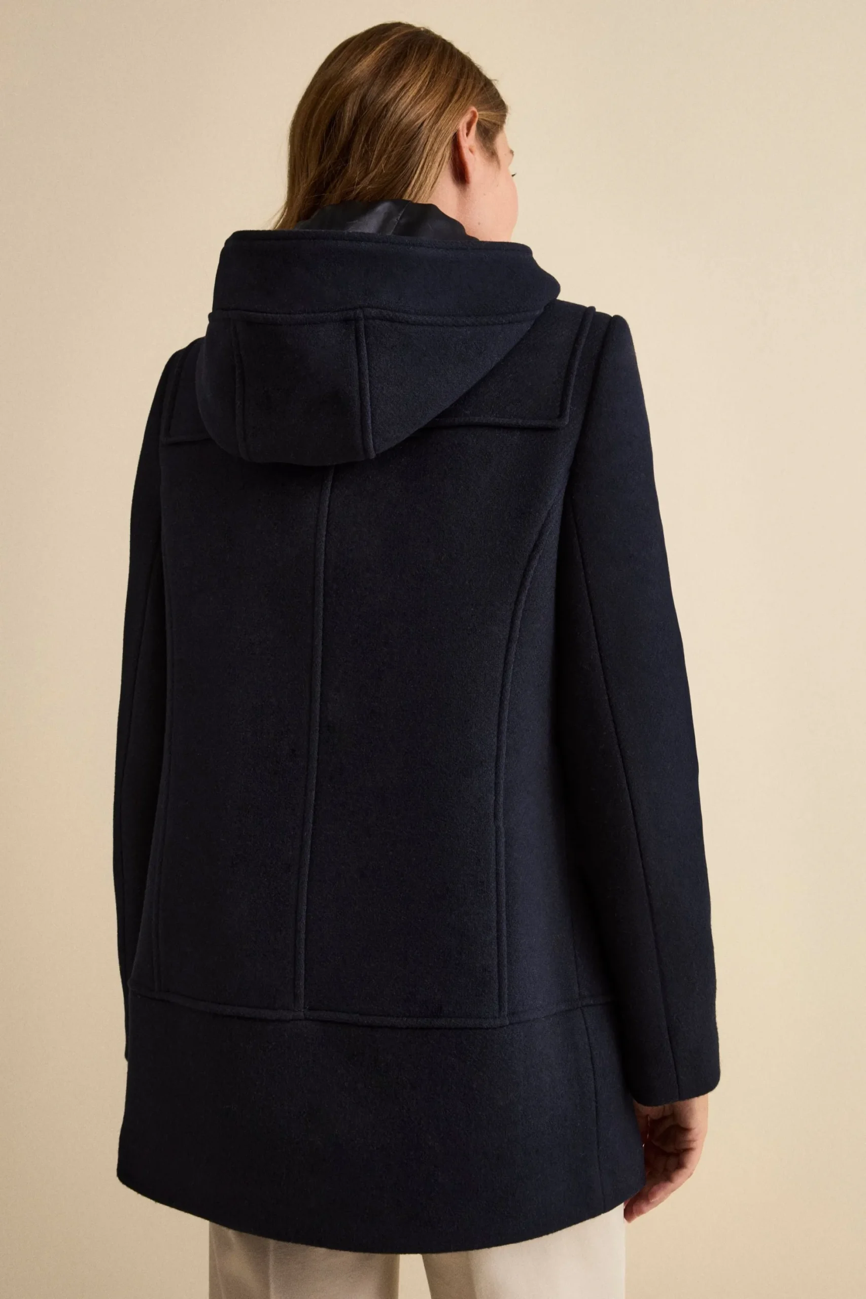 Cappotto Montgomery Misto Lana con Cappuccio - BLU