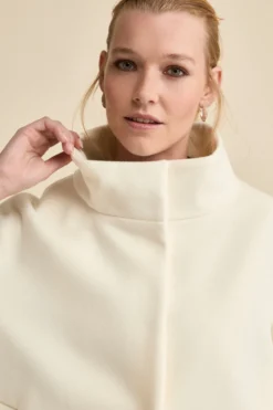 Cappotto Over Corto in Misto Lana e Cashmere - BIANCO