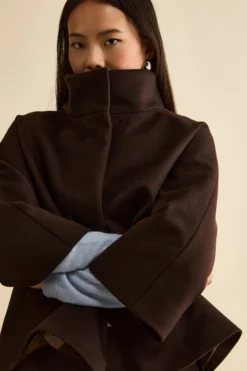 Cappotto Over Corto in Misto Lana e Cashmere - T.MORO