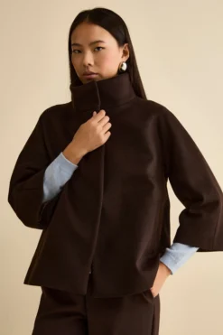 Cappotto Over Corto in Misto Lana e Cashmere - T.MORO
