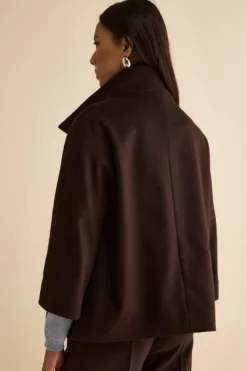 Cappotto Over Corto in Misto Lana e Cashmere - T.MORO