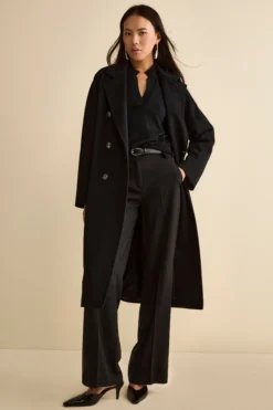 Cappotto Over Doppiopetto in Puro Cashmere - NERO
