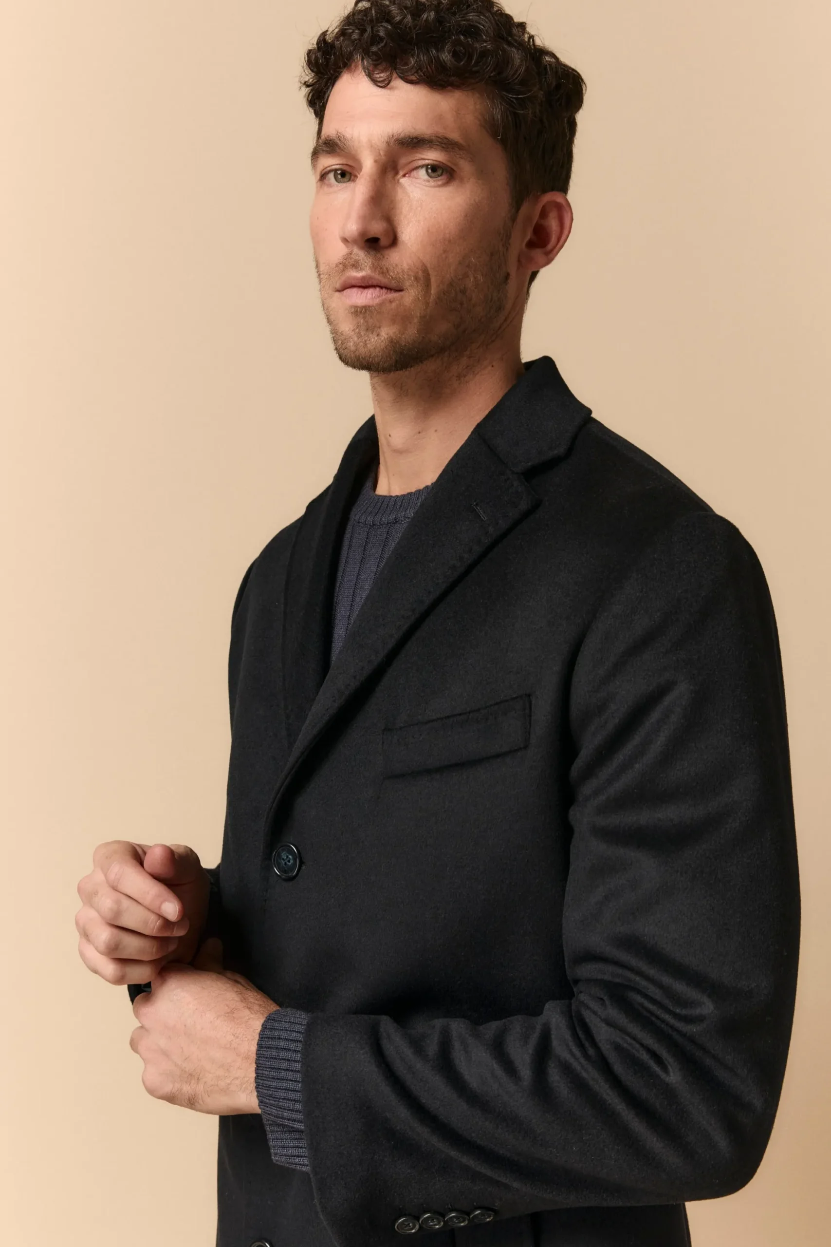 Cappotto Over in Lana e Cashmere - BLU
