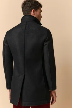 Cappotto Taglio Vivo Con Pettorina - BLU NOTTE