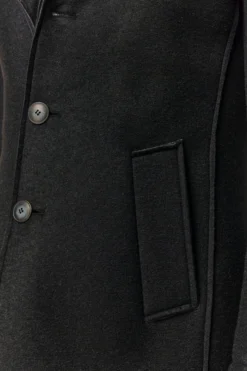 Cappotto Taglio Vivo Con Pettorina - BLU NOTTE