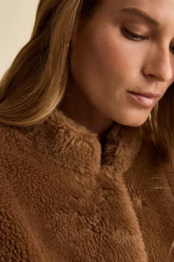 Cappotto Teddy Reversibile in Misto Lana - TABACCO