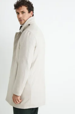 Cappotto trapuntato in lana - BEIGE