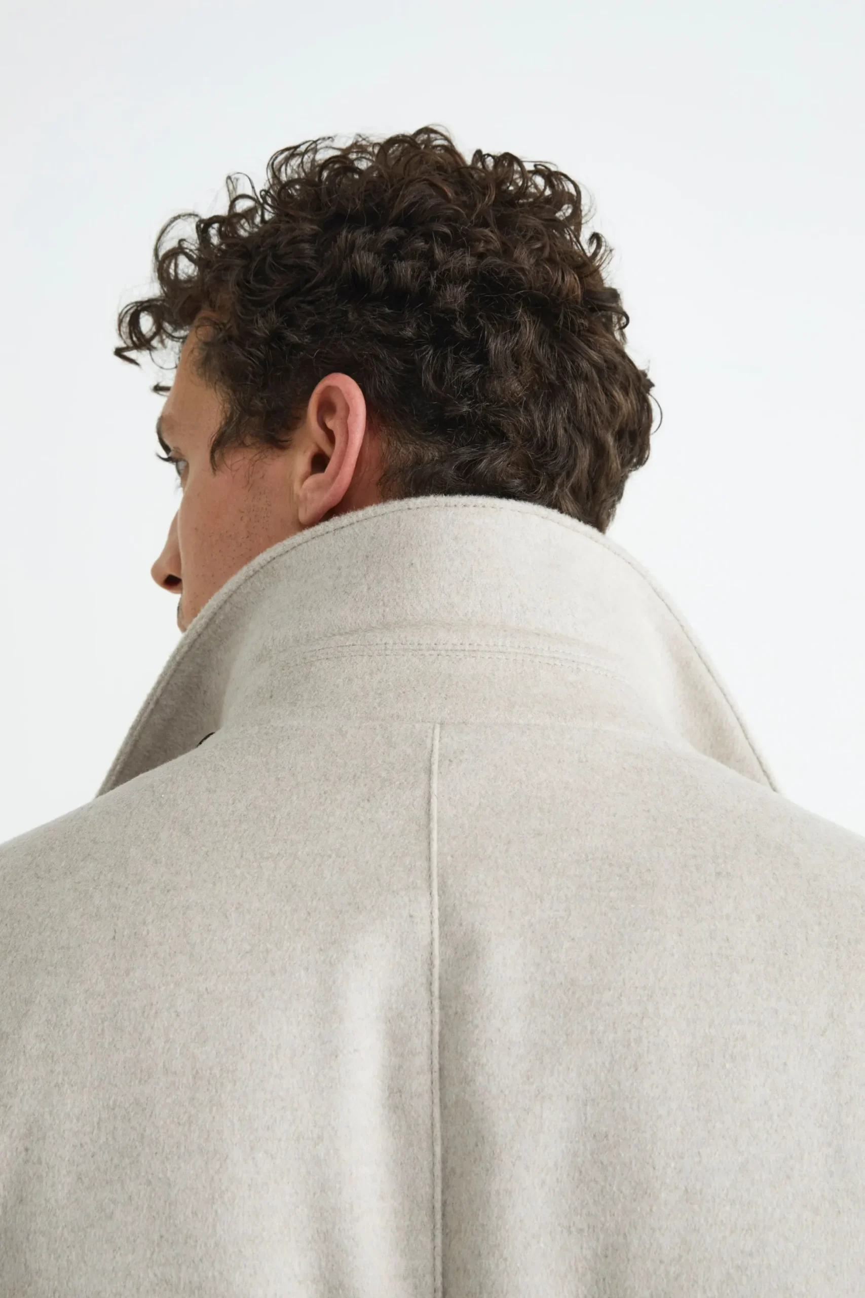 Cappotto trapuntato in lana - BEIGE