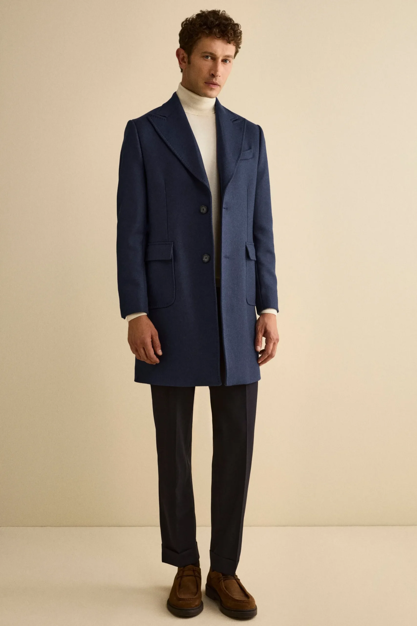 Cappotto Twill in Lana - BLU