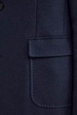 Cappotto Twill in Lana - BLU