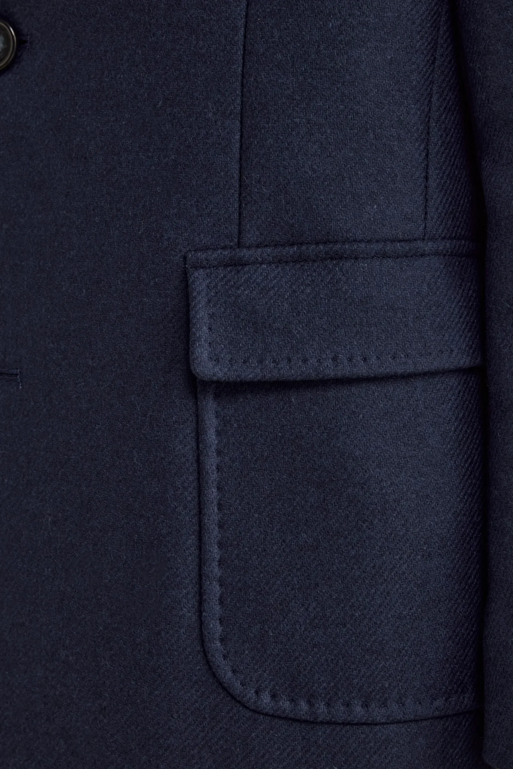 Cappotto Twill in Lana - BLU