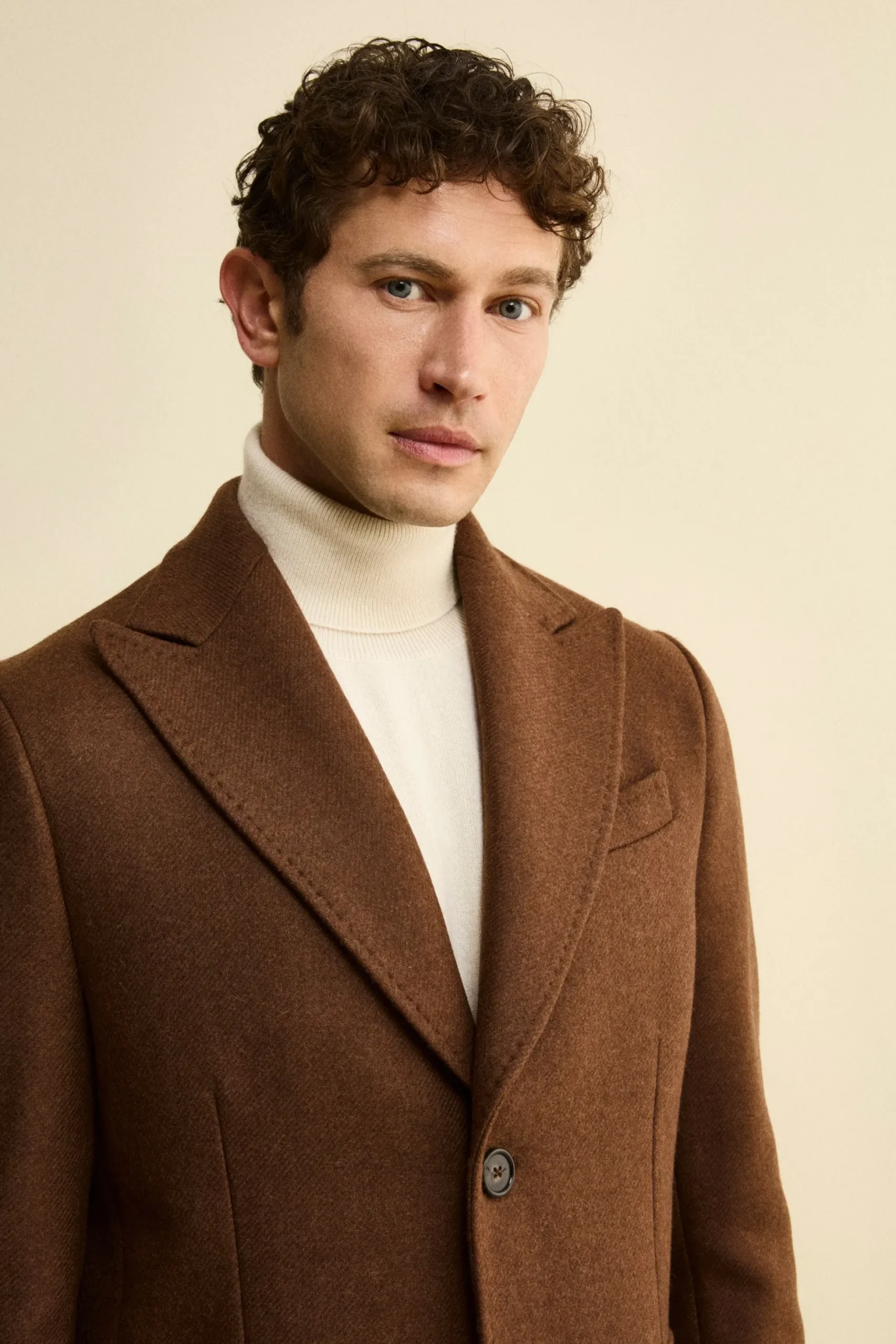 Cappotto Twill in Lana - MARRONE