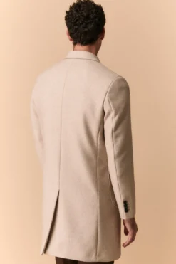 Cappotto Twill in Lana - TORTORA