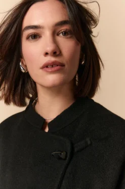 Cappotto Vestaglia in Lana - NERO