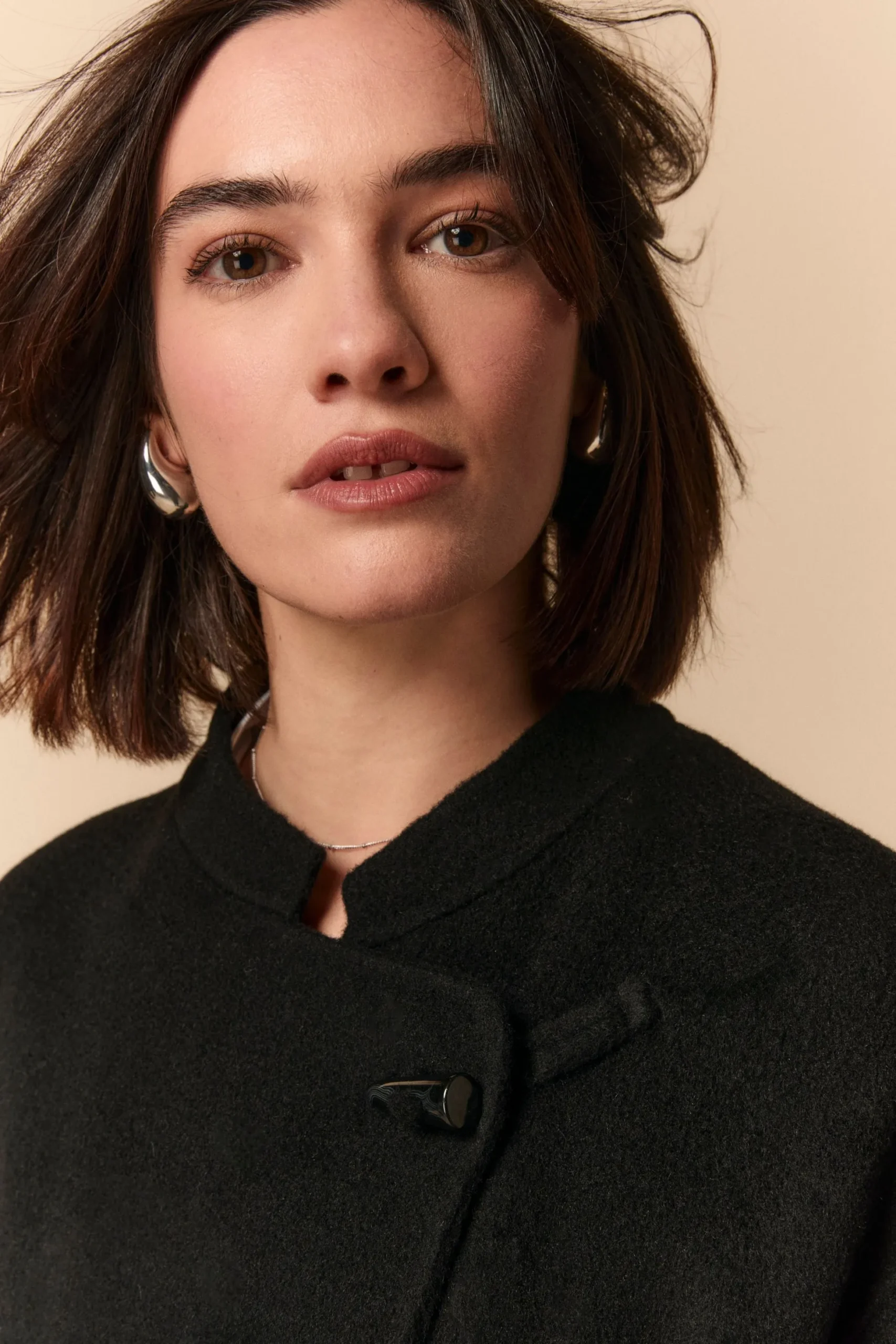 Cappotto Vestaglia in Lana - NERO