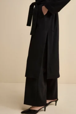Cappotto Vestaglia Lungo in Cashmere - NERO
