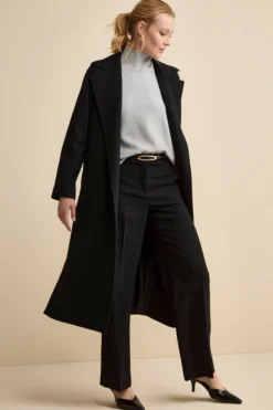 Cappotto Vestaglia Lungo in Cashmere - NERO