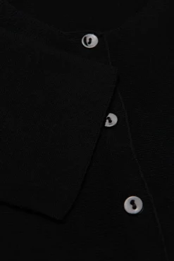 Cardigan corto con bottoni - NERO