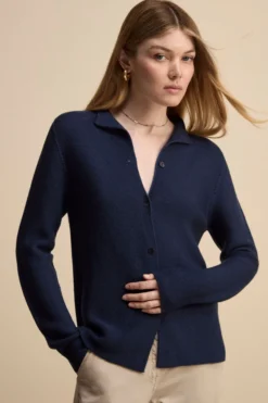 Cardigan corto in lana - BLU
