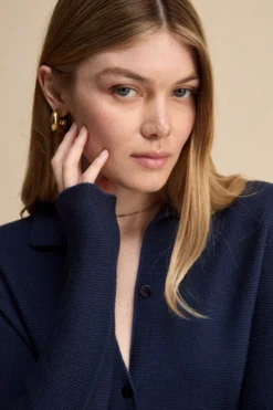 Cardigan corto in lana - BLU