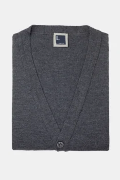 Cardigan in lana con bottoni - ANTRACITE