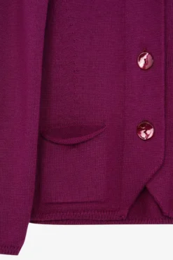 Cardigan in lana con bottoni - CICLAMINO