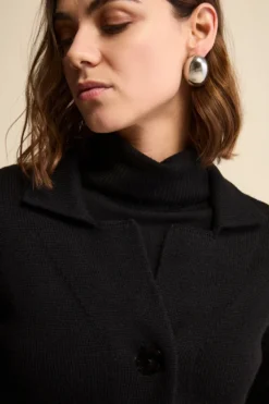 Cardigan in lana con bottoni - NERO
