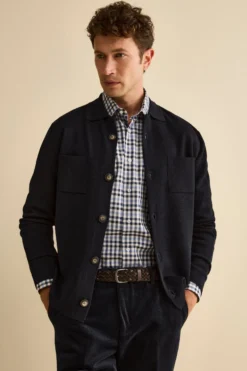 Cardigan in Misto Lana con Tasche - BLU