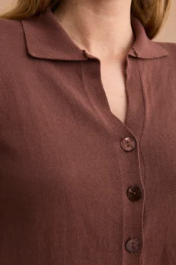 Cardigan Polo in Cotone - TERRA