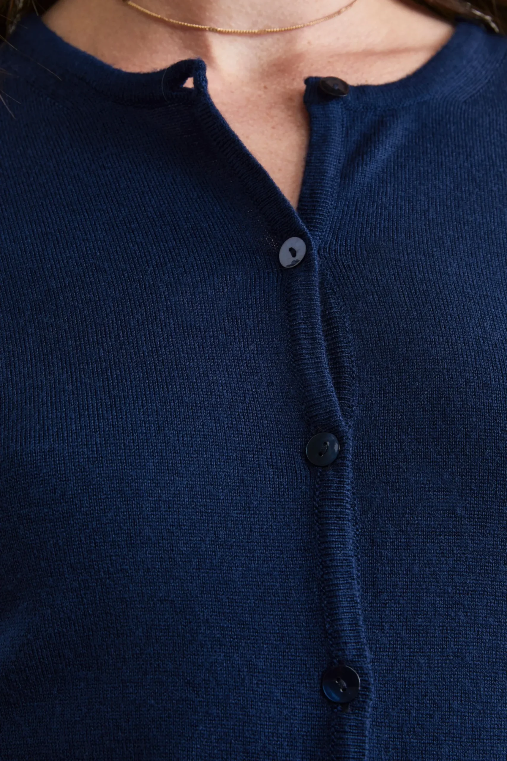 Cardigan Slim in lana merino - BLU