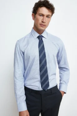 Cravatta a righe in Seta - RIGATO BLU/BIANCO