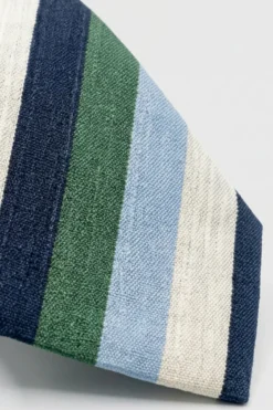 Cravatta Casual in Seta a Righe - RIGATO BLU/VERDE