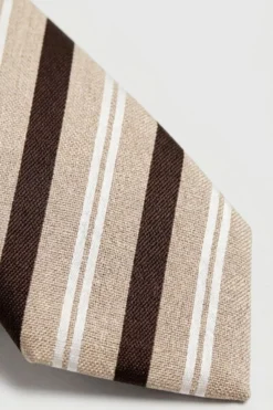 Cravatta in Seta a Righe - RIGATO MARRONE/BEIGE
