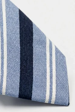 Cravatta in Seta a Righe - RIGATO BLU/AZZURRO