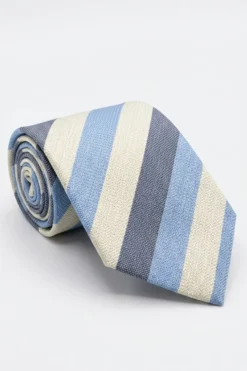 Cravatta in Seta Rigata - RIGATO AZZURRO/BLU