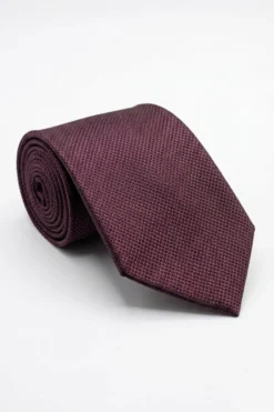 Cravatta Jacquard Elegante in Seta - BORDEAUX