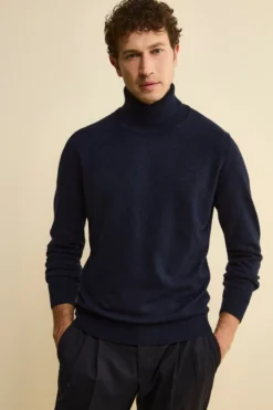 Dolcevita in cashmere e seta - BLU