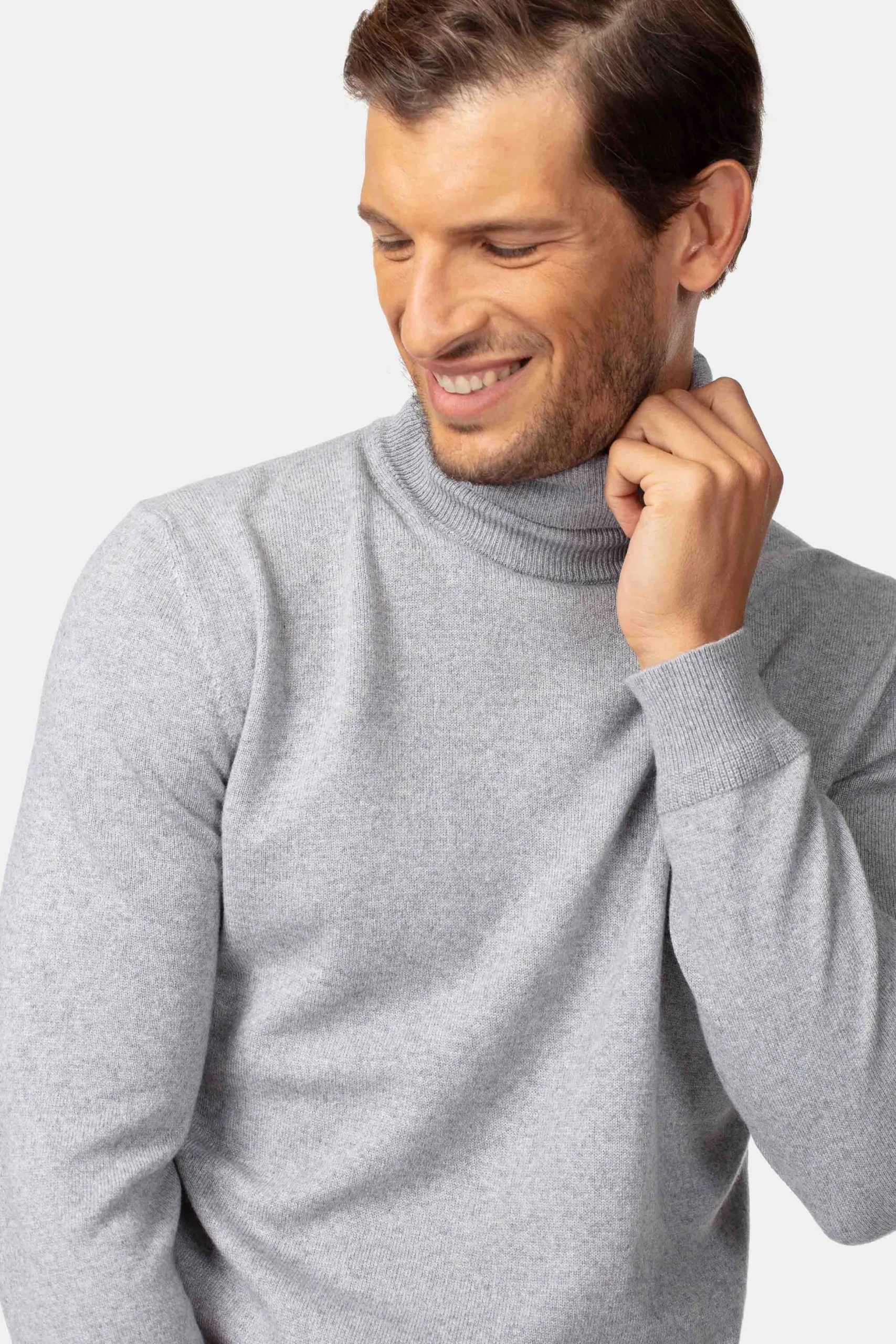 Dolcevita in cashmere e seta - GRIGIO MELANGE