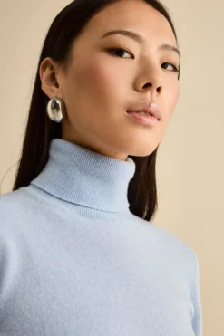 Dolcevita in lana e cashmere - AZZURRO