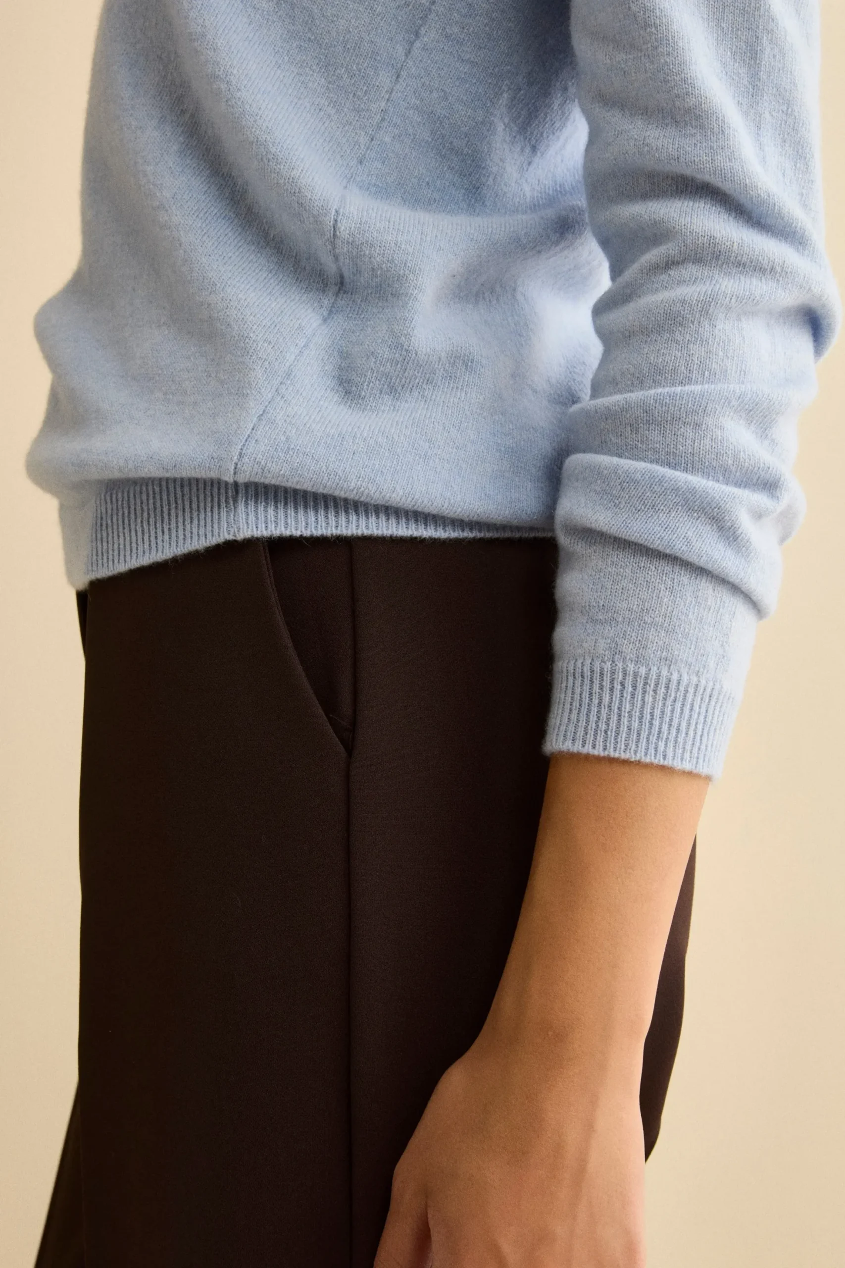Dolcevita in lana e cashmere - AZZURRO