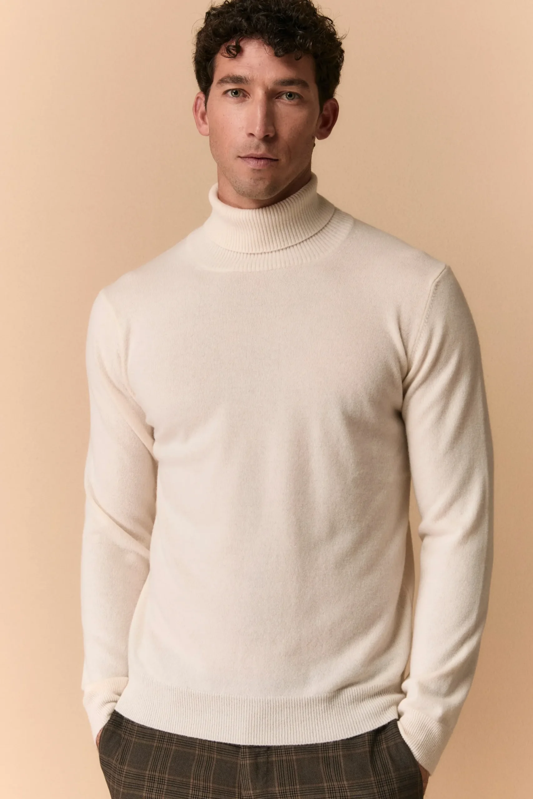 Dolcevita in lana e cashmere - LATTE
