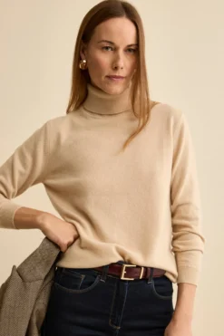 Dolcevita in lana e cashmere - SABBIA