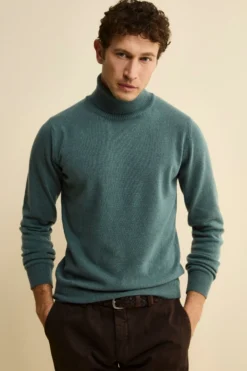Dolcevita in lana e cashmere - VERDE