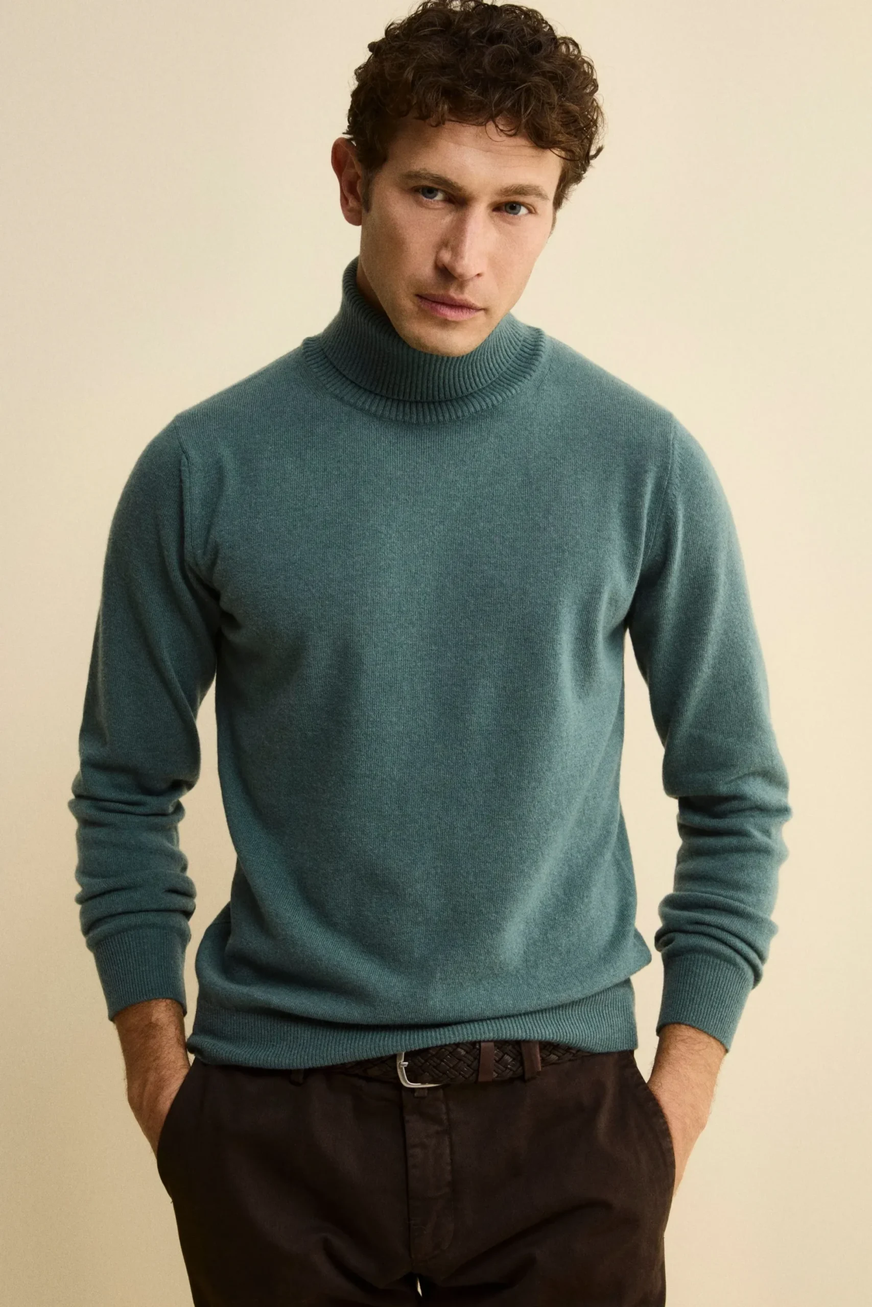 Dolcevita in lana e cashmere - VERDE