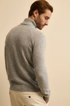 Dolcevita Jacquard in Lana e Cashmere - GRIGIO/BEIGE
