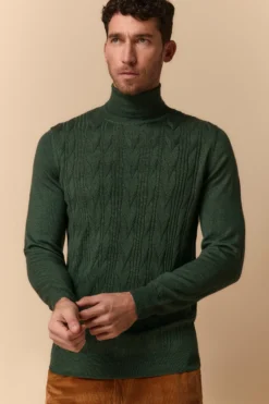 Dolcevita Lavorato in Lana Merino - VERDE MILITARE