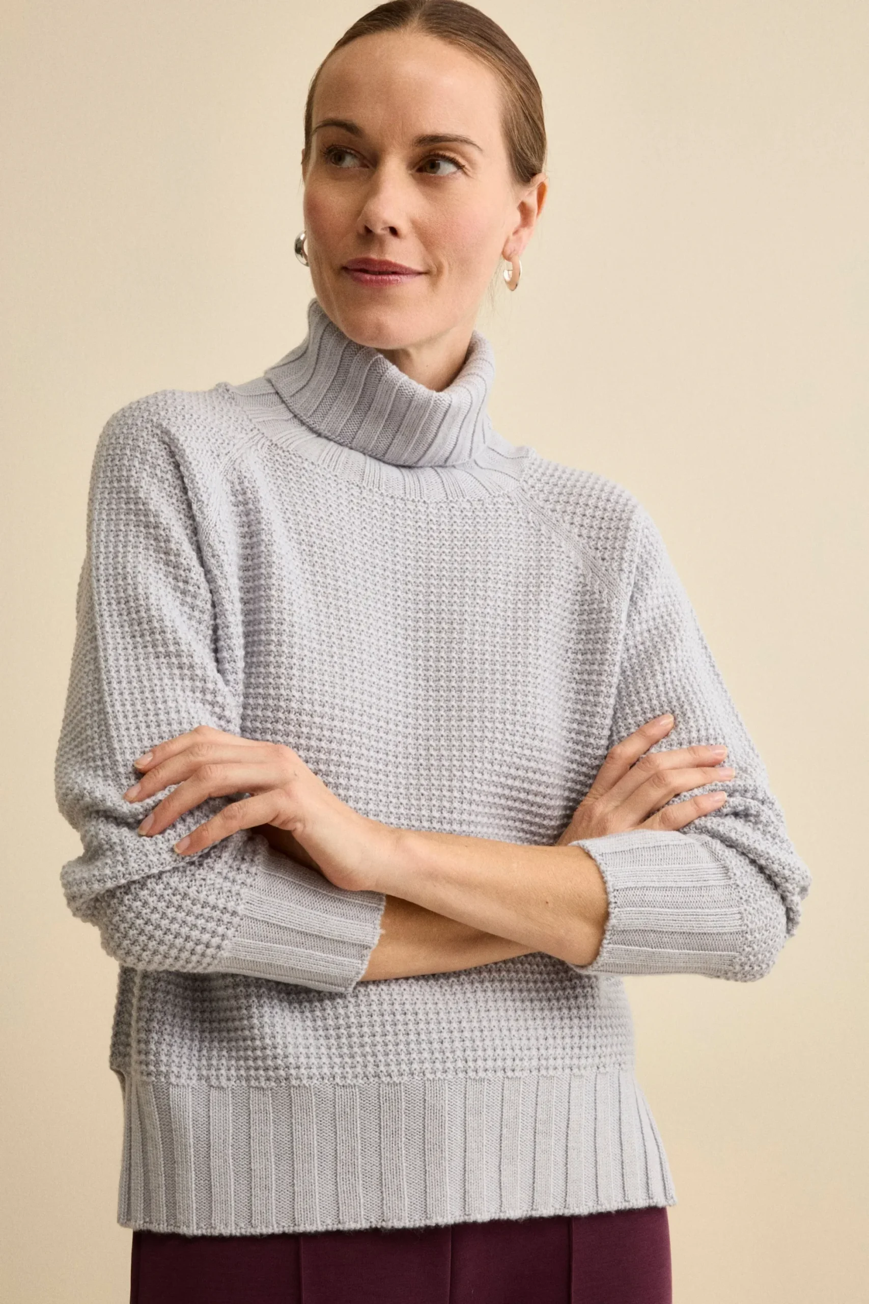 Dolcevita Morbido Lavorato in Lana Merino - GHIACCIO