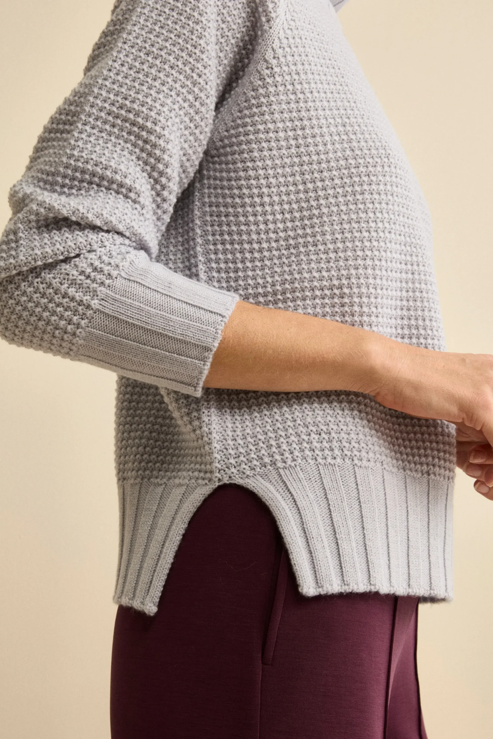 Dolcevita Morbido Lavorato in Lana Merino - GHIACCIO
